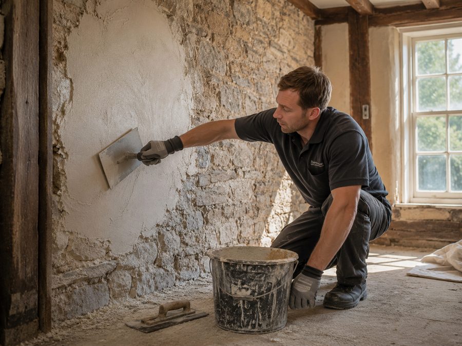 Breathable damp treatment on a period property in the Cotswolds